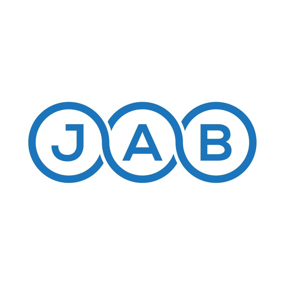 Jab-Brief-Logo-Design auf weißem Hintergrund. Jab kreative Initialen schreiben Logo-Konzept. Jab-Buchstaben-Design. vektor