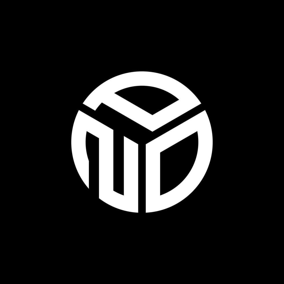 pno-Brief-Logo-Design auf schwarzem Hintergrund. pno kreative Initialen schreiben Logo-Konzept. pno Briefgestaltung. vektor