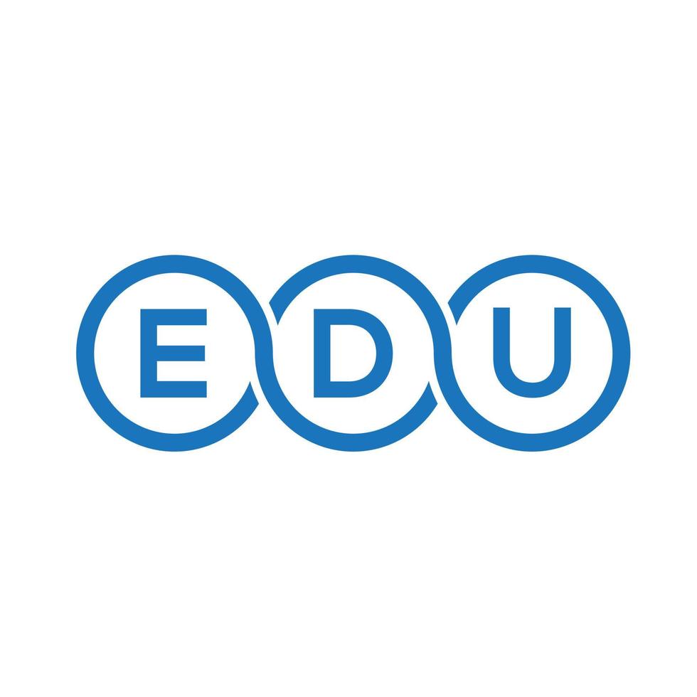 edu-Brief-Logo-Design auf schwarzem Hintergrund. edu-Kreativinitialen schreiben Logo-Konzept. edu-Vektor-Briefdesign. vektor