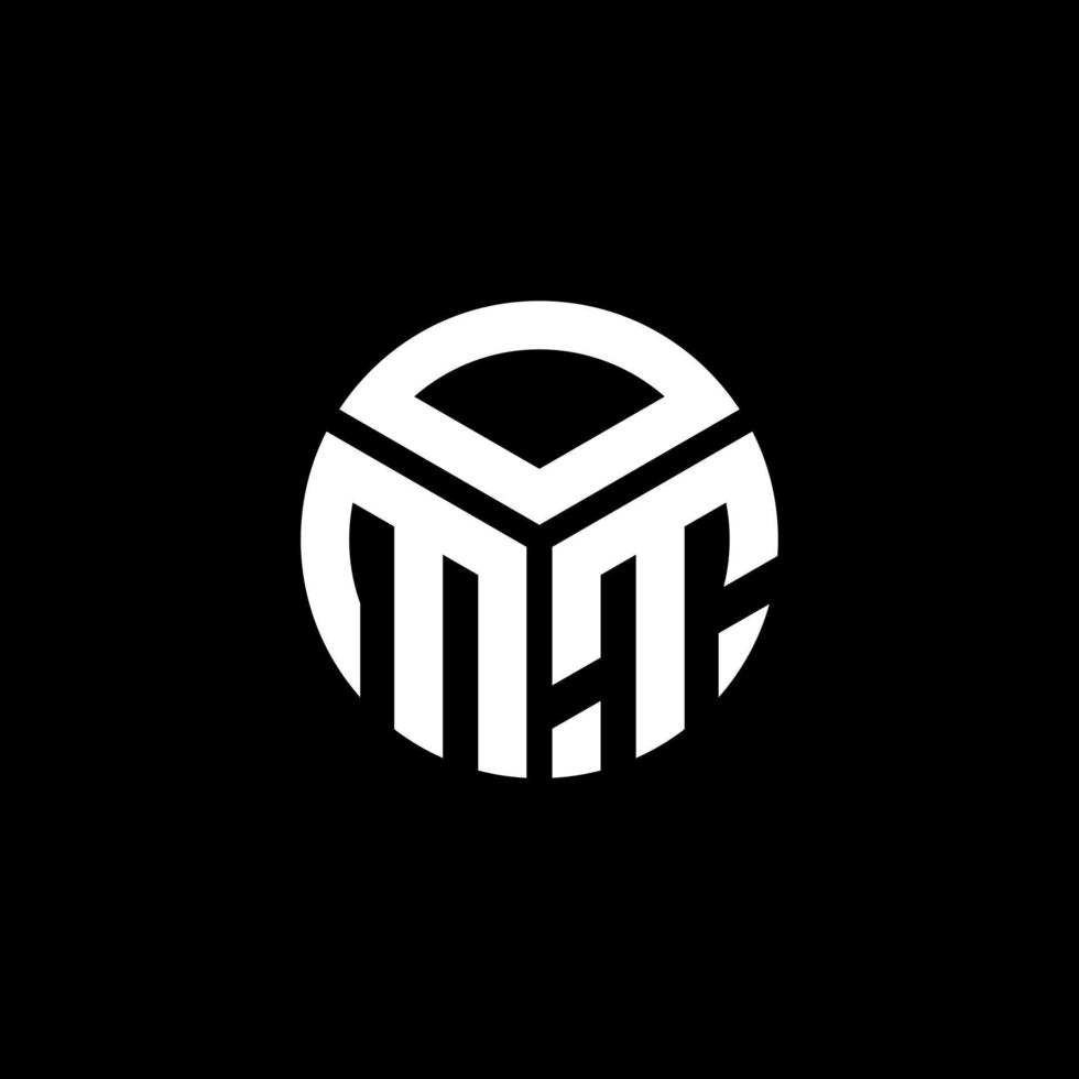 omt-Buchstaben-Logo-Design auf schwarzem Hintergrund. omt kreative Initialen schreiben Logo-Konzept. omt Briefgestaltung. vektor