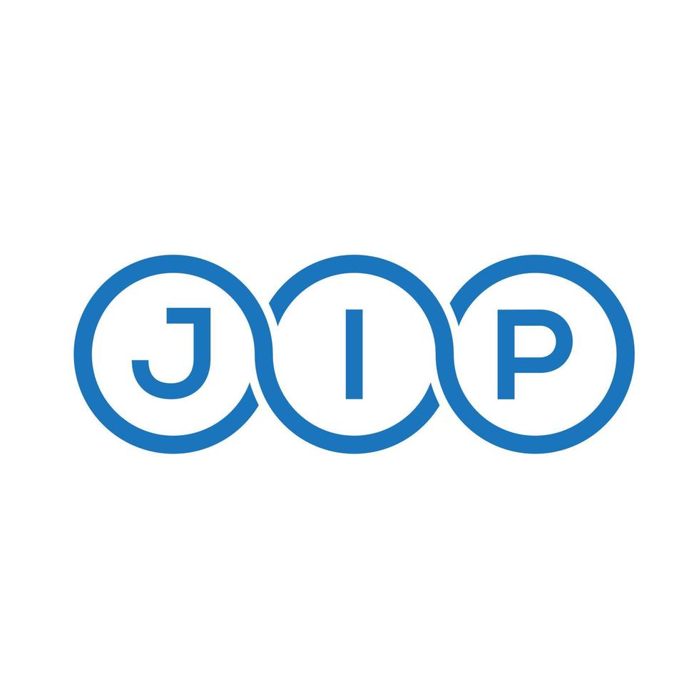 JIP-Brief-Logo-Design auf weißem Hintergrund. jip kreative Initialen schreiben Logo-Konzept. Jip-Buchstaben-Design. vektor