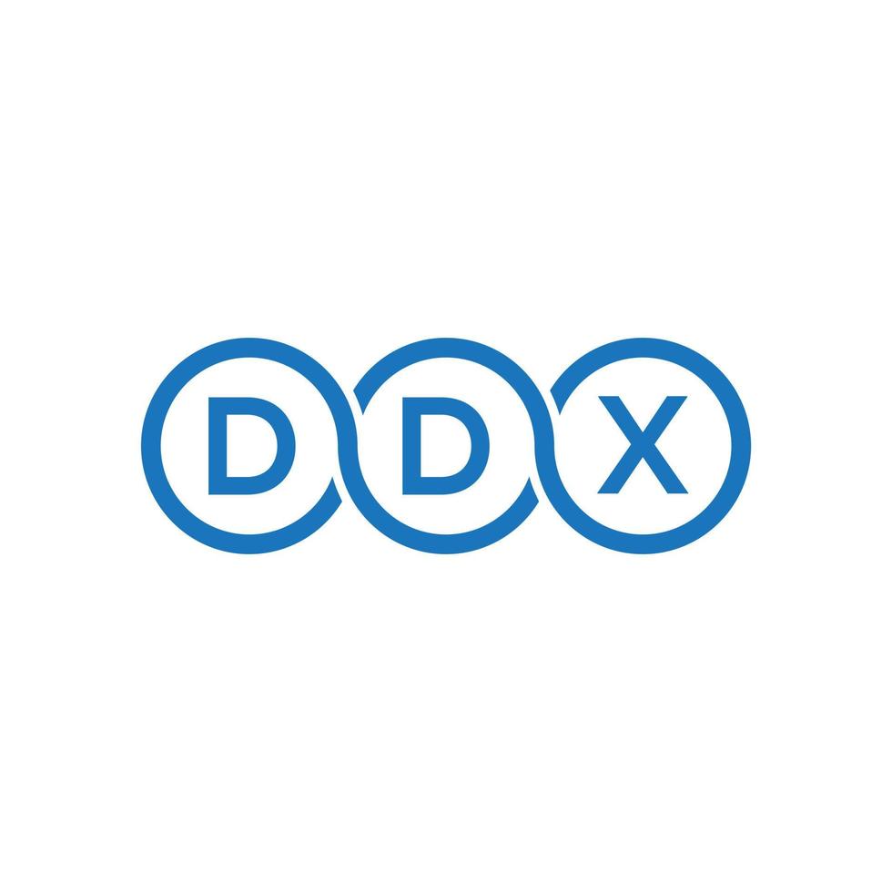 ddx bokstavslogotypdesign på svart bakgrund.ddx kreativa initialer bokstavslogotyp concept.ddx vektorbokstavsdesign. vektor