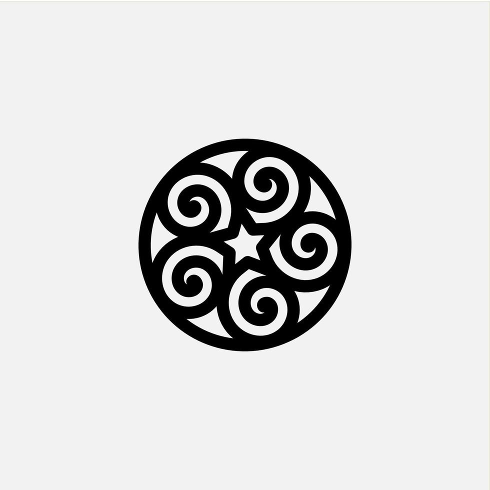 cirkel spiral stjärna ikon logotyp vektor design