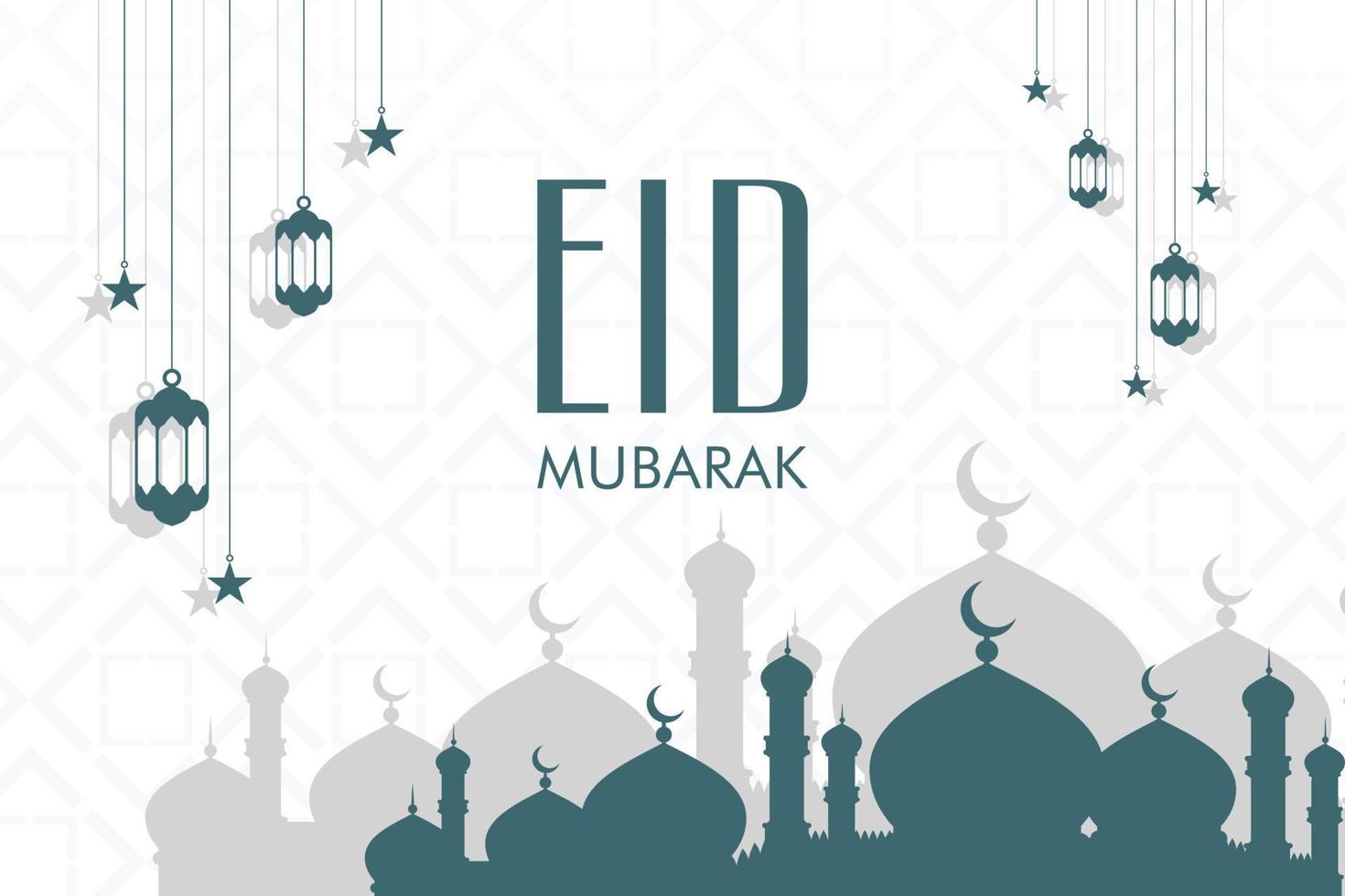 eid mubarak vektorillustrationsfahne und social-media-beitrag vektor