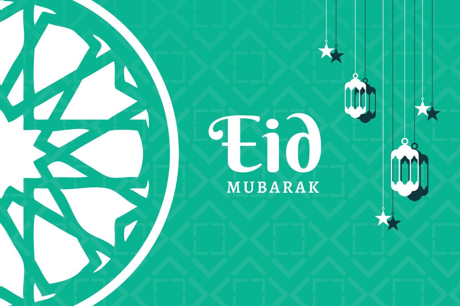 eid mubarak vektorillustrationsfahne und social-media-post vektor