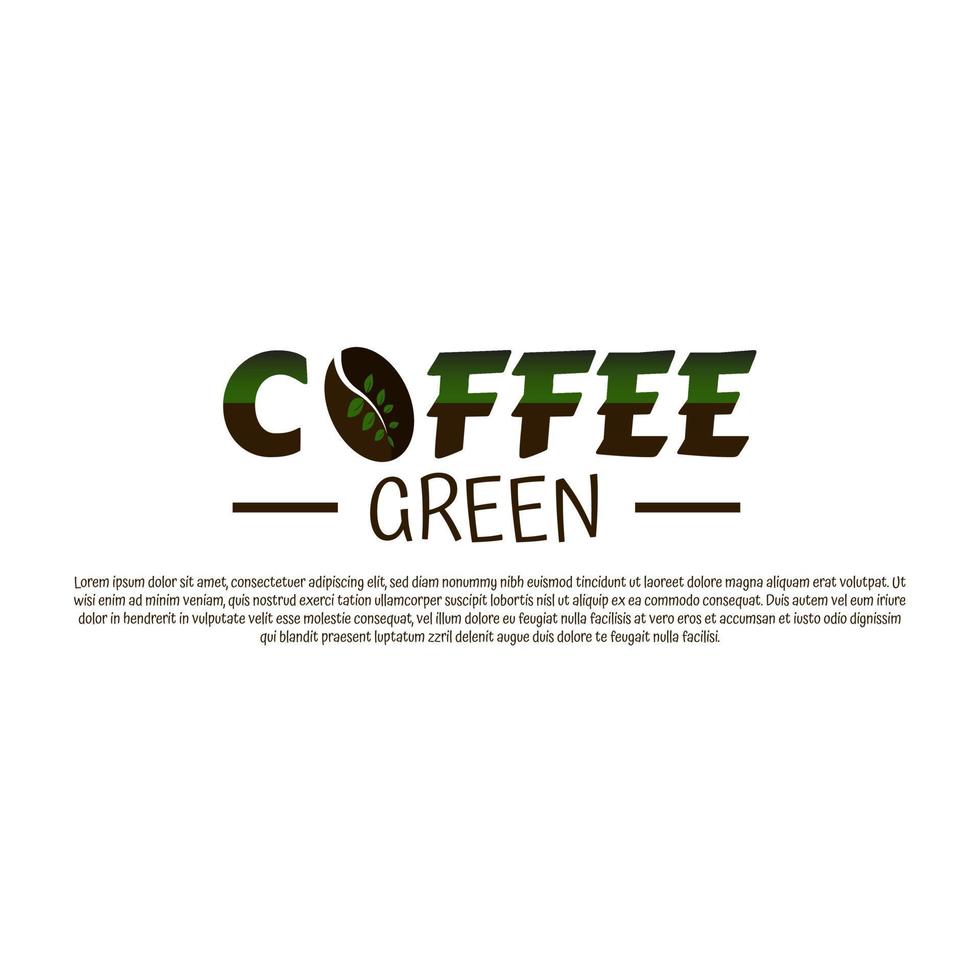 Design-Vorlagenelemente für grüne Kaffeesymbole mit Logo vektor