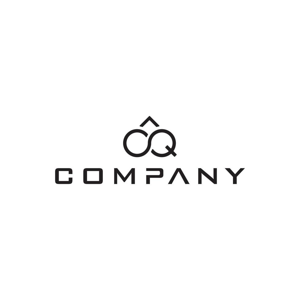 infinity letter oq logotyp ansökt för internetföretag, teknik och konsultföretag vektor