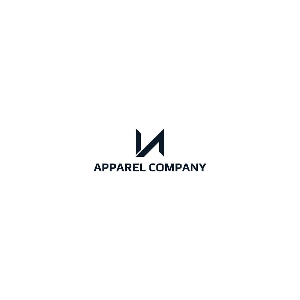 Sportbekleidungs-Logo-Design aus abstraktem Buchstaben n in solider dunkelblauer Farbe, auch geeignet für die Marken oder Firmengeschäfte, die den Anfangsnamen n haben vektor