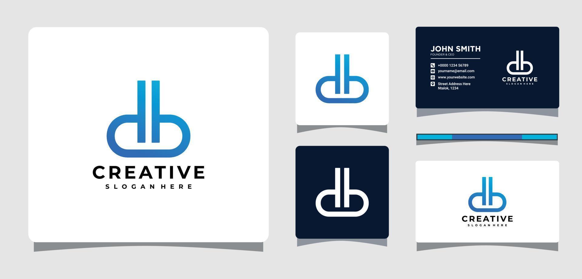 bokstaven db logotyp mall med visitkort design inspiration vektor