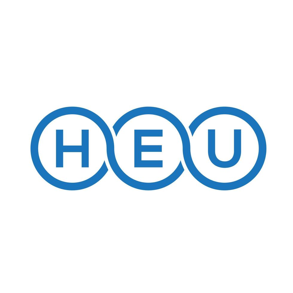 heu-Brief-Logo-Design auf weißem Hintergrund. heu kreatives Initialen-Buchstaben-Logo-Konzept. he Briefgestaltung. vektor