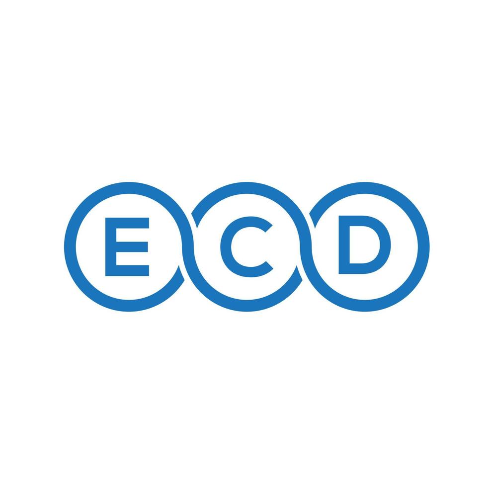 ecd-buchstaben-logo-design auf schwarzem hintergrund.ecd-kreative initialen schreiben logo-konzept.ecd-vektor-buchstabendesign. vektor