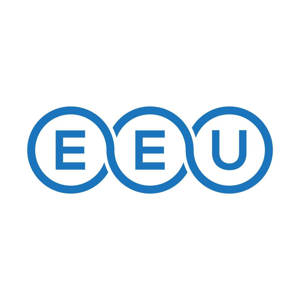 eeu-Brief-Logo-Design auf schwarzem Hintergrund. eeu-kreatives Initialen-Buchstaben-Logo-Konzept. eeu-Vektor-Buchstabendesign. vektor