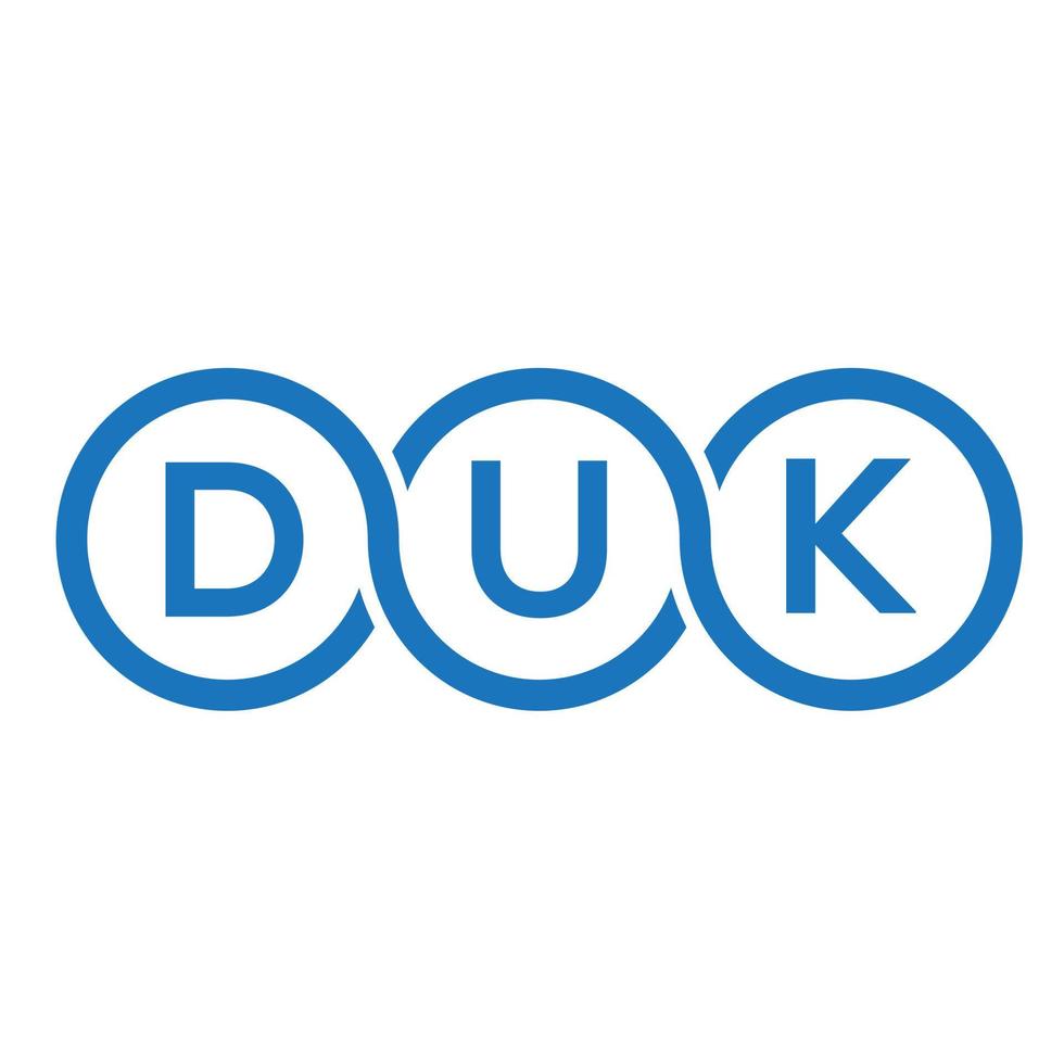 duk-Brief-Logo-Design auf schwarzem Hintergrund.duk-Kreativinitialen-Buchstaben-Logo-Konzept.duk-Vektor-Briefdesign. vektor