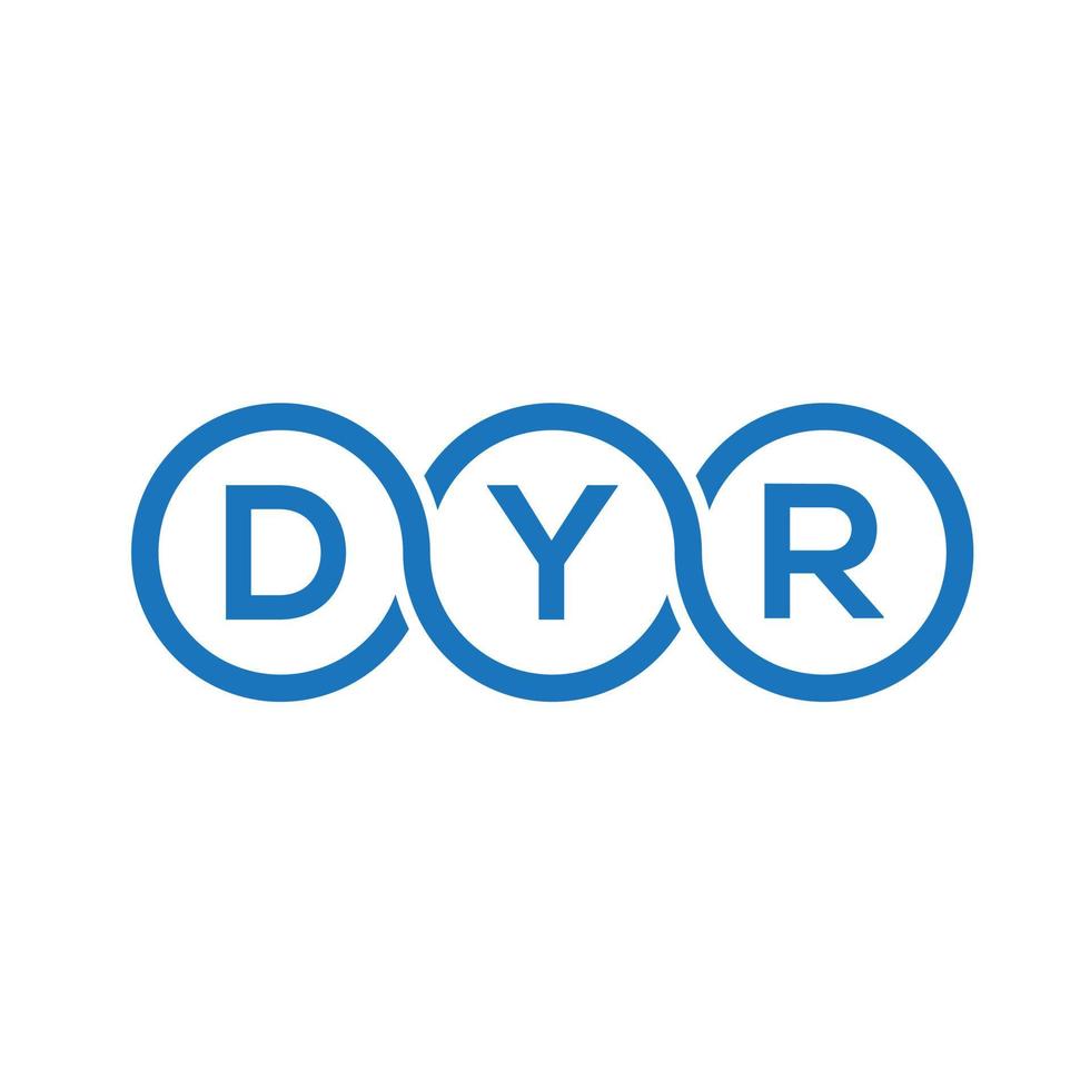 dyr-Buchstaben-Logo-Design auf schwarzem Hintergrund. dyr-Kreativinitialen-Buchstaben-Logo-Konzept. dyr-Vektor-Buchstaben-Design. vektor