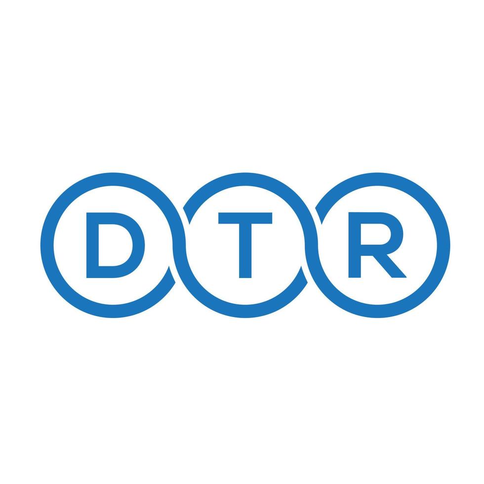 dtr-Brief-Logo-Design auf schwarzem Hintergrund.dtr-Kreativinitialen-Buchstaben-Logo-Konzept.dtr-Vektor-Briefdesign. vektor