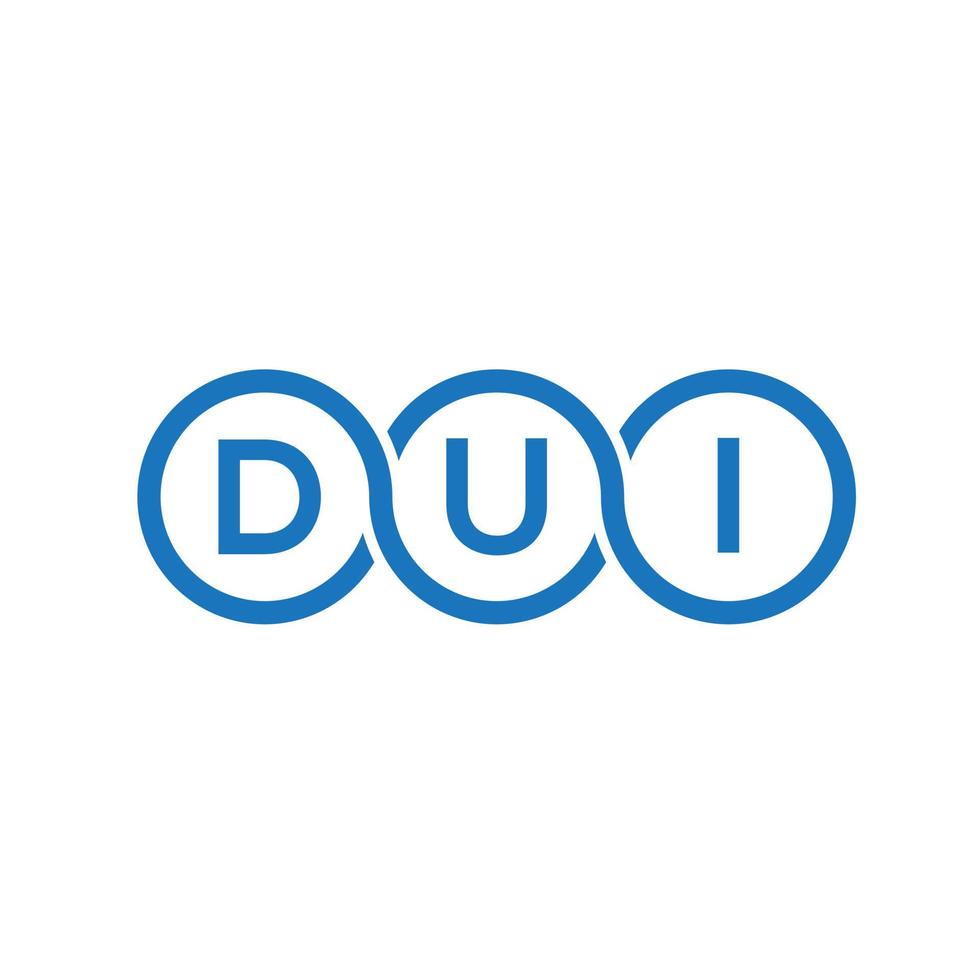 dui brief logo design auf schwarzem hintergrund.dui kreative initialen brief logo concept.dui vektor brief design.