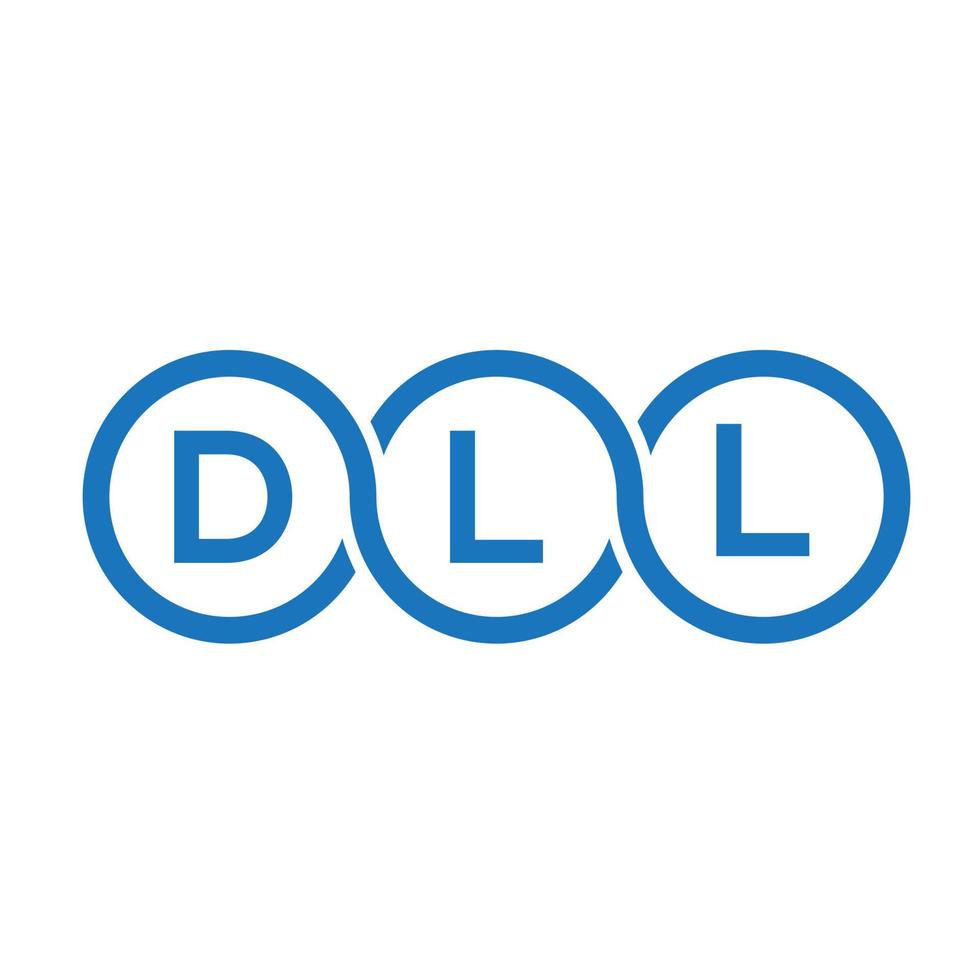 DLL-Brief-Logo-Design auf schwarzem Hintergrund. DLL-Kreativinitialen-Brief-Logo-Konzept. DLL-Vektor-Buchstaben-Design. vektor