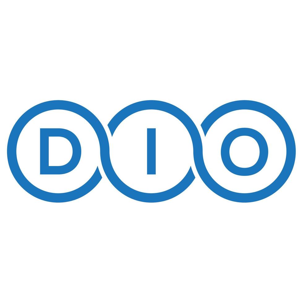 dio-Buchstaben-Logo-Design auf schwarzem Hintergrund.dio-Kreativinitialen-Buchstaben-Logo-Konzept.dio-Vektor-Buchstaben-Design. vektor