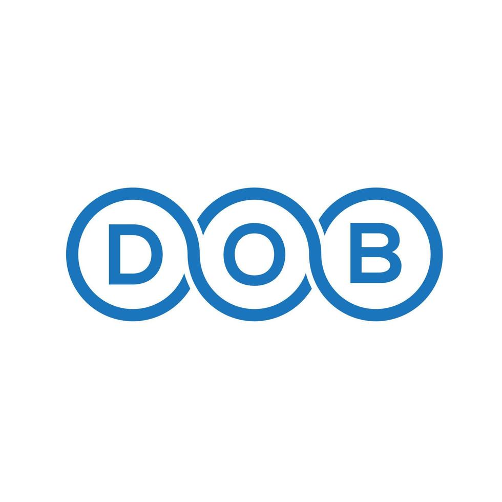 dob bokstav logotyp design på svart background.dob kreativa initialer bokstav logo concept.dob vektor brev design.