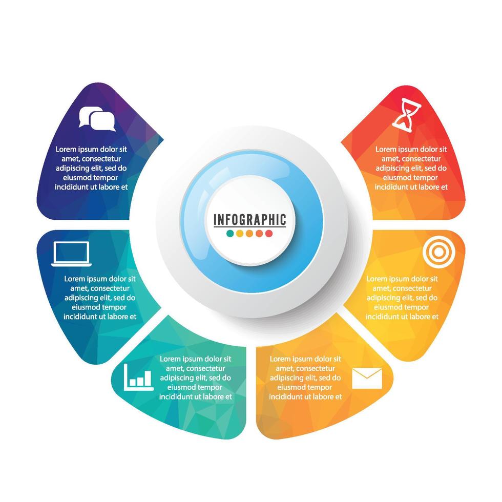 vektor illustration infographics 6 alternativ. mall för broschyr, företag, webbdesign