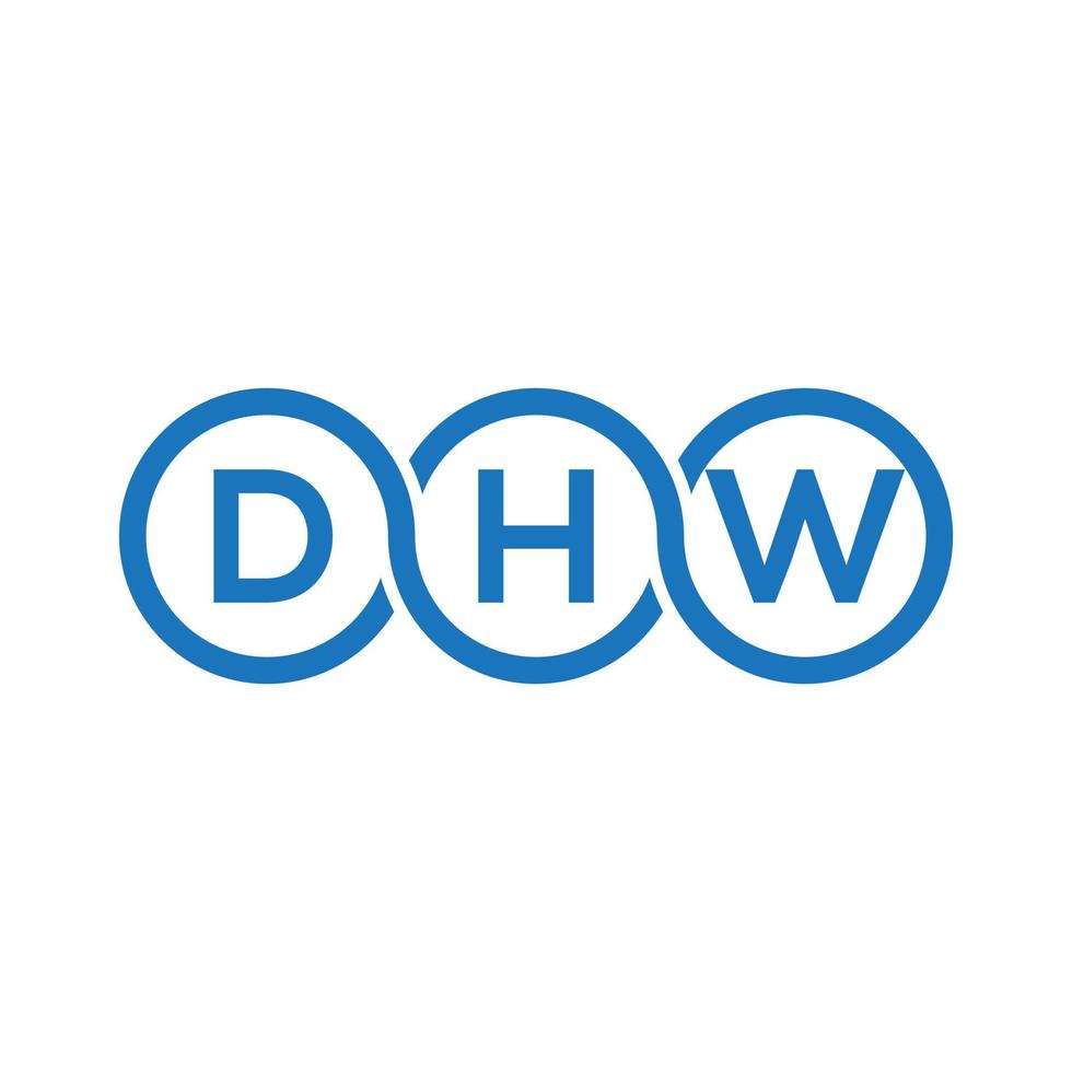 dhw brev logotyp design på svart background.dhw kreativa initialer bokstav logo concept.dhw vektor brev design.
