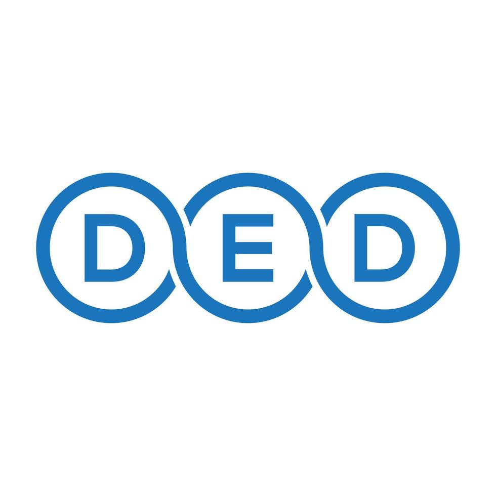 ded-Buchstaben-Logo-Design auf schwarzem Hintergrund.ded-Kreativinitialen-Buchstaben-Logo-Konzept.ded-Vektor-Buchstabendesign. vektor