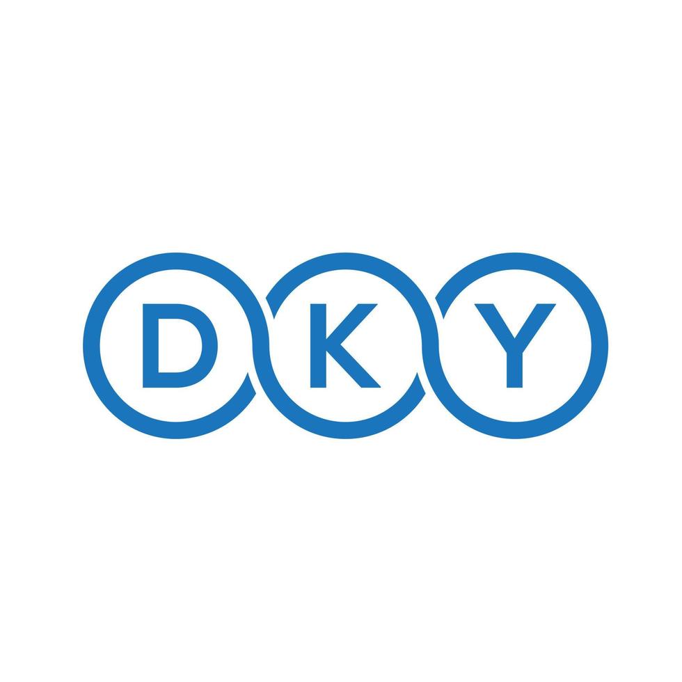 dky bokstavslogotypdesign på svart bakgrund.dky kreativa initialer bokstavslogotyp concept.dky vektorbokstavsdesign. vektor