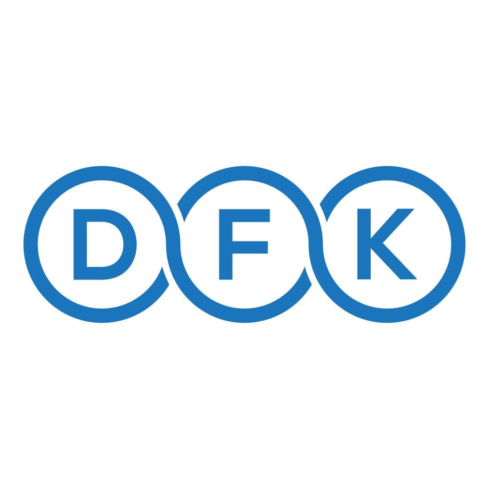 dfk-Brief-Logo-Design auf schwarzem Hintergrund. dfk-Kreativinitialen-Buchstaben-Logo-Konzept. dfk-Vektor-Buchstaben-Design. vektor