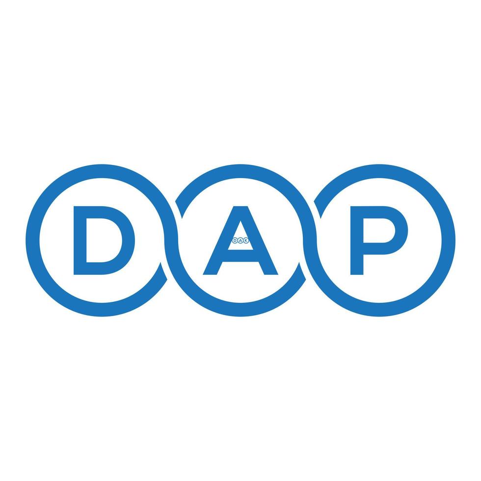 dap-Buchstaben-Logo-Design auf schwarzem Hintergrund.dap-Kreativinitialen-Buchstaben-Logo-Konzept.dap-Vektor-Buchstabendesign. vektor