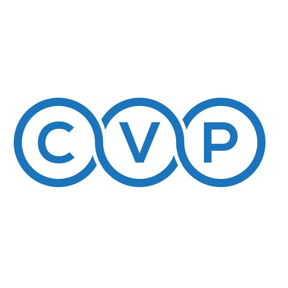 cvp-Brief-Logo-Design auf schwarzem Hintergrund.cvp-Kreativinitialen-Brief-Logo-Konzept.cvp-Vektor-Briefdesign. vektor