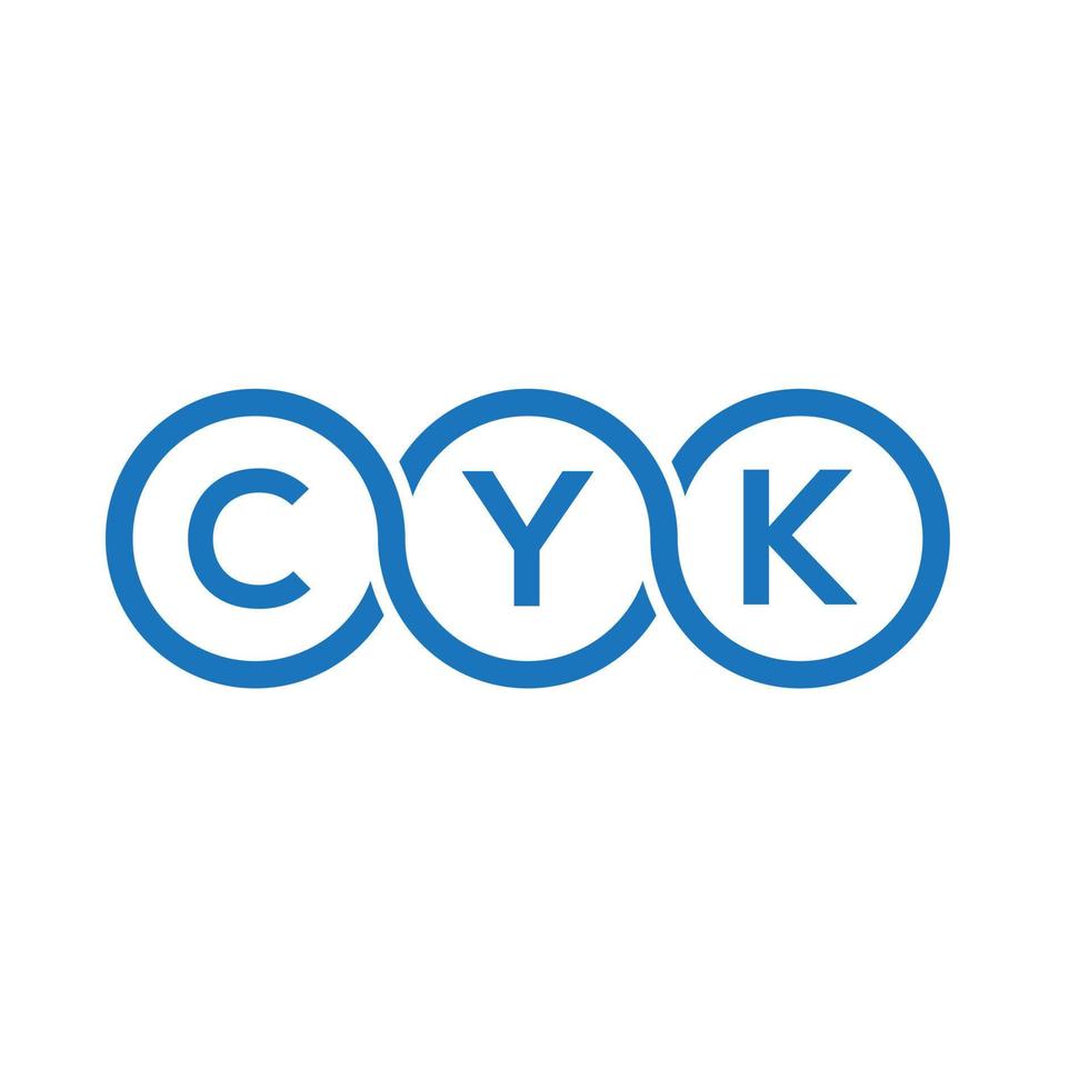 Cyk-Brief-Logo-Design auf schwarzem Hintergrund.Cyk-Kreativinitialen schreiben Logo-Konzept.Cyk-Vektor-Briefdesign. vektor
