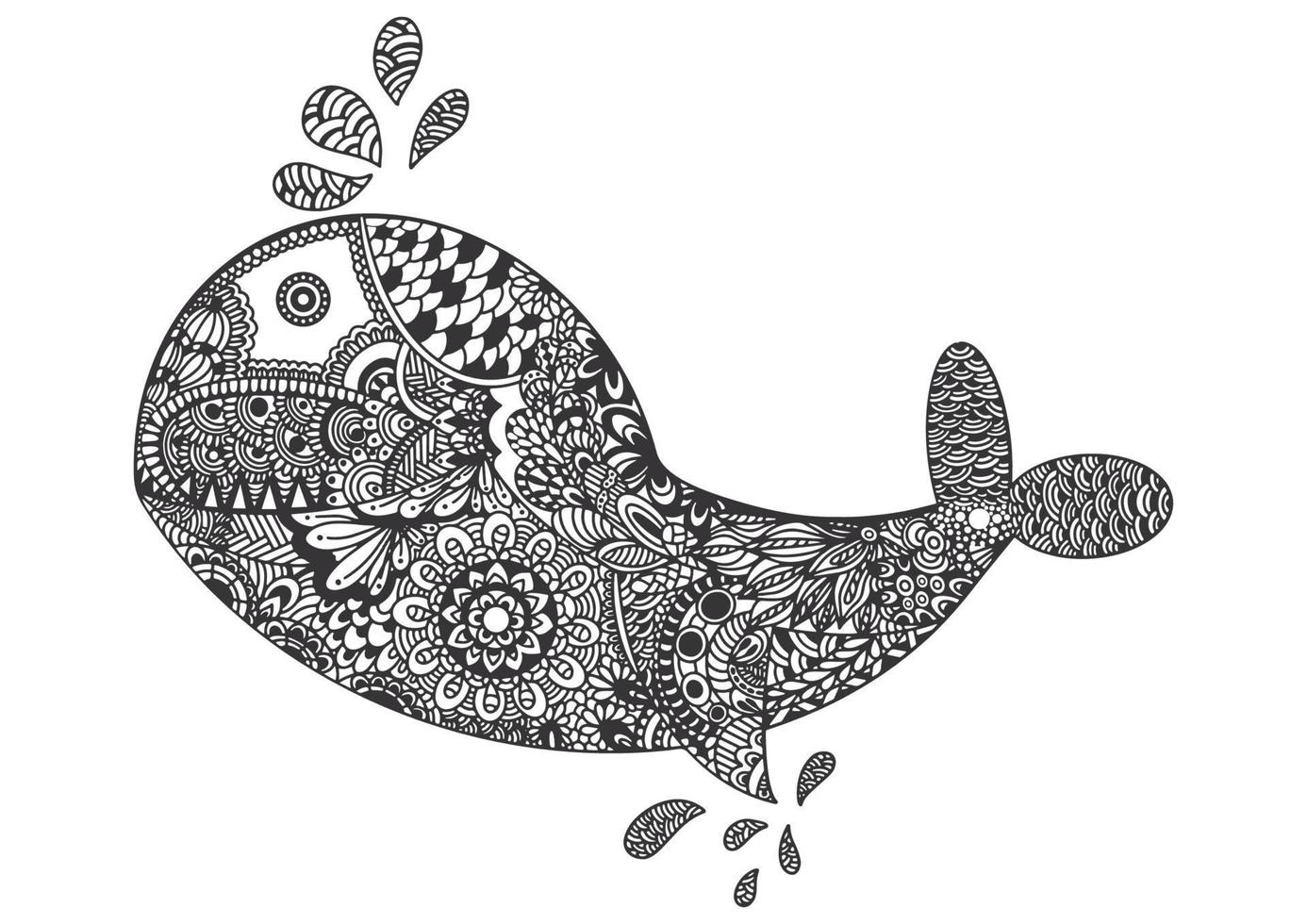 Stammes- Muster der Fischlinie Kunstdesign. Vektor-Illustration. vektor