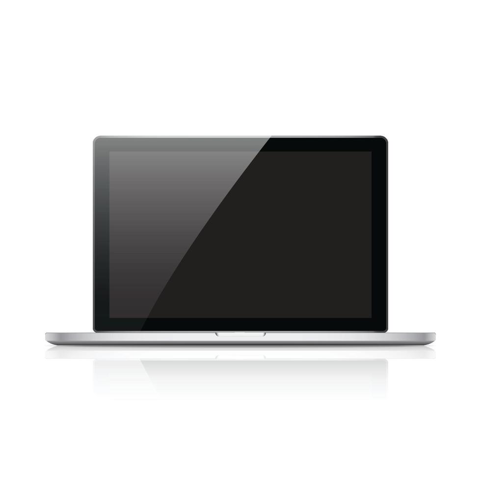 moderner Hochglanz-Laptop isoliert auf weißem Vektor eps10