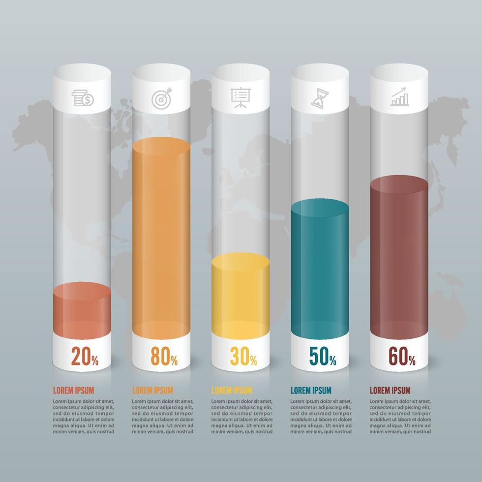 graf infographic design vektor och marknadsföring ikoner kan användas för arbetsflöde layout, diagram, årsredovisning, webbdesign. affärsidé med 5 alternativ, steg eller processer.