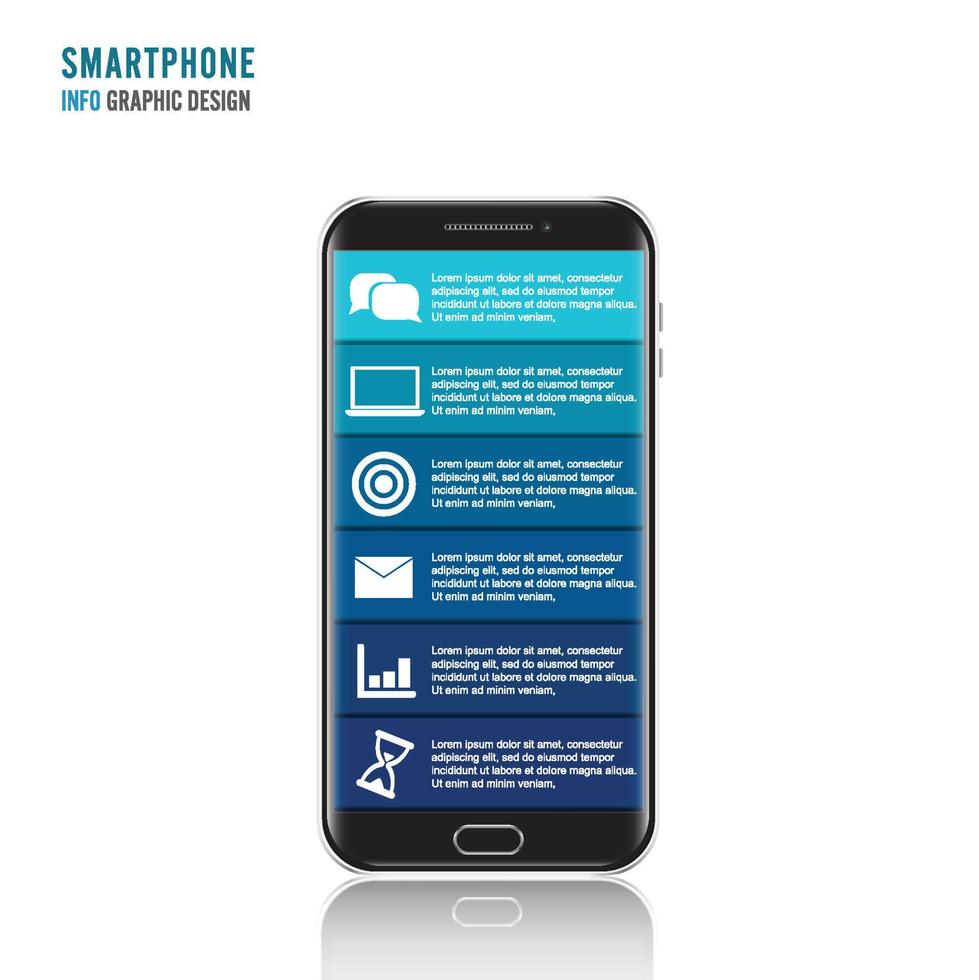 vektor mobiltelefon för infographic. mall för diagram, graf, presentation och diagram. affärsidé med 6 alternativ, delar, steg eller processer. abstrakt bakgrund.