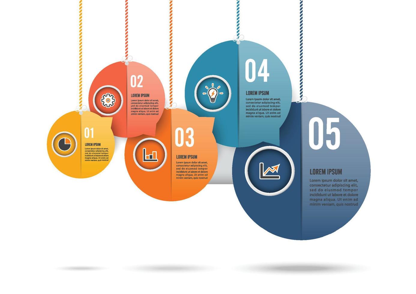 infographics design vektor och marknadsföringsikoner kan användas för arbetsflödeslayout, diagram, årsredovisning, webbdesign. affärsidé med 5 alternativ, steg eller processer.