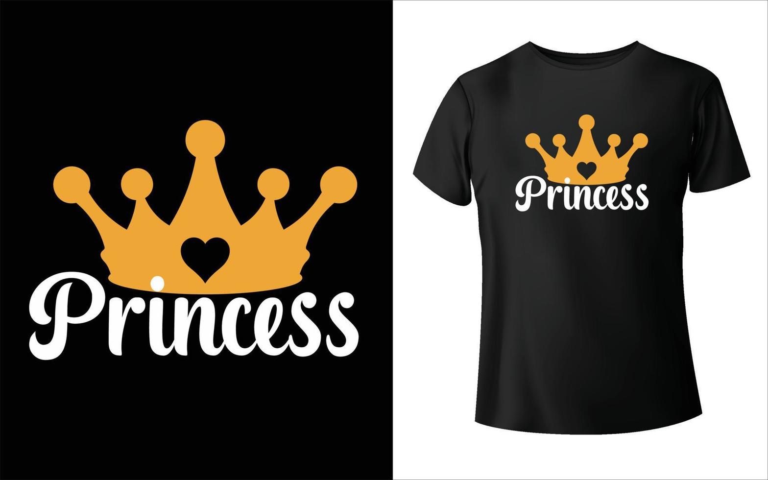 Prinzessin T-Shirt Design Queen-Vektor vektor