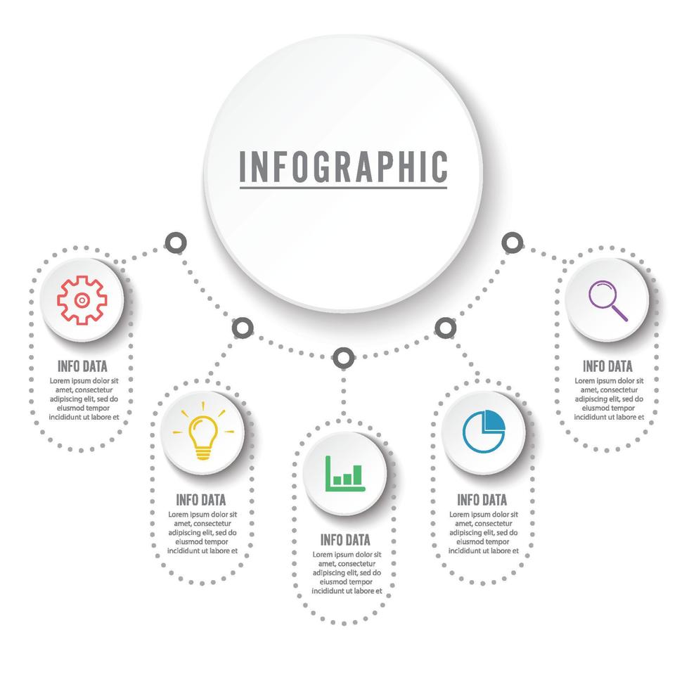 Vorlage für abstrakte Infografiken-Nummernoptionen. Vektorillustration. Kann für Workflow-Layout, Diagramm, Geschäftsschrittoptionen, Banner und Webdesign verwendet werden. vektor