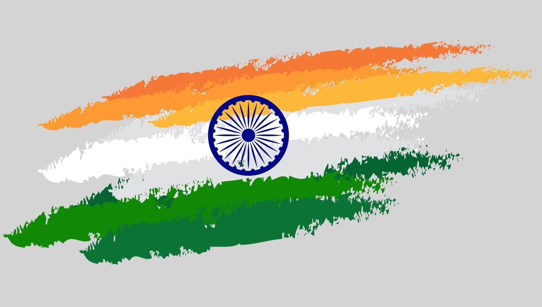 Flaggendesign von Indien auf grauem Hintergrund vektor