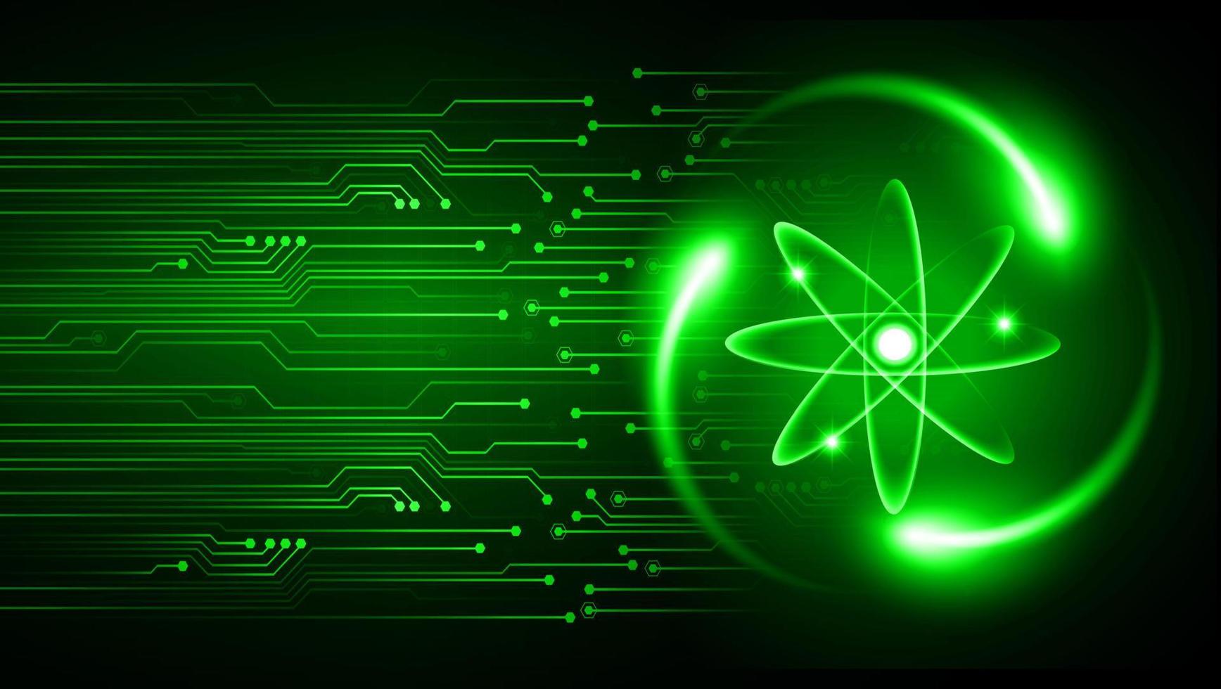 dunkelblau leuchtendes Atomschema. Illustration. abstrakter Technologiehintergrund für Computergrafik vektor