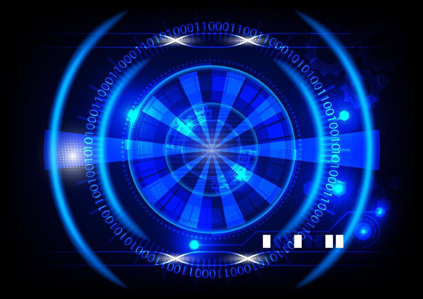 grafisk design cirkel stil kugge glöd abstrakt bakgrund blå färg ton koncept teknik futuristisk vektorillustration vektor
