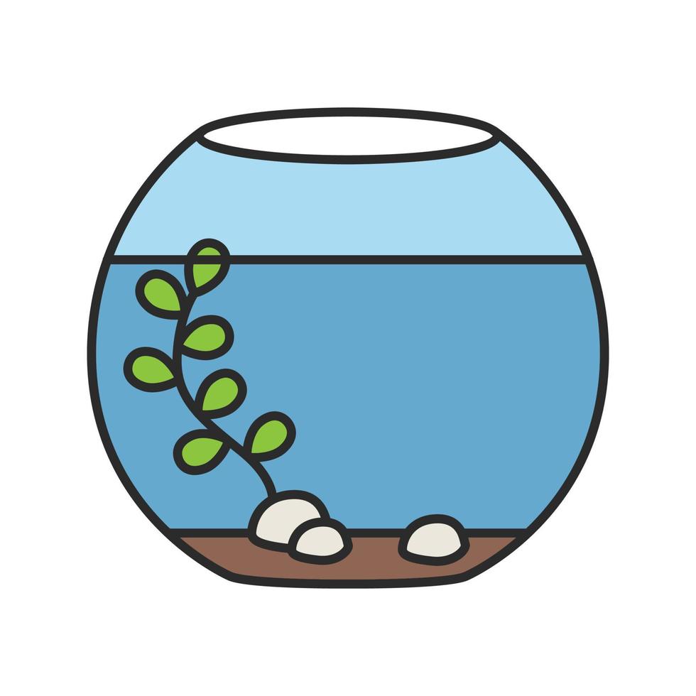 akvarium färgikon. fiskhållning. akvarium. isolerade vektor illustration