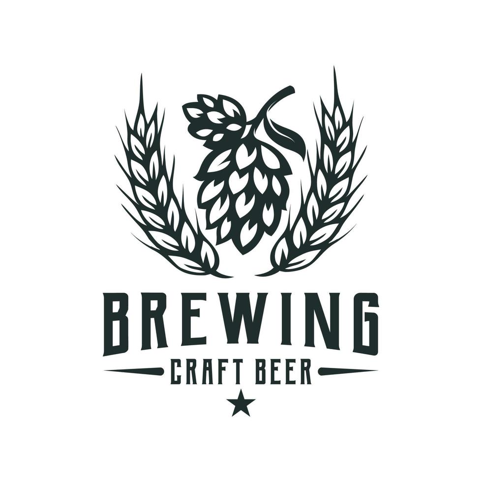 craft beer logo- vektorillustration av humle, emblem design på vit bakgrund. vektor