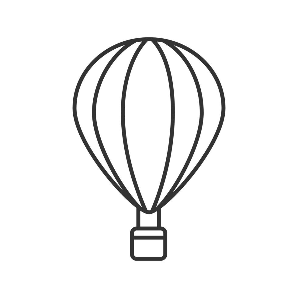 Heißluftballon lineares Symbol. dünne Liniendarstellung. Aerostat. Kontursymbol. Vektor isoliert Umrisszeichnung