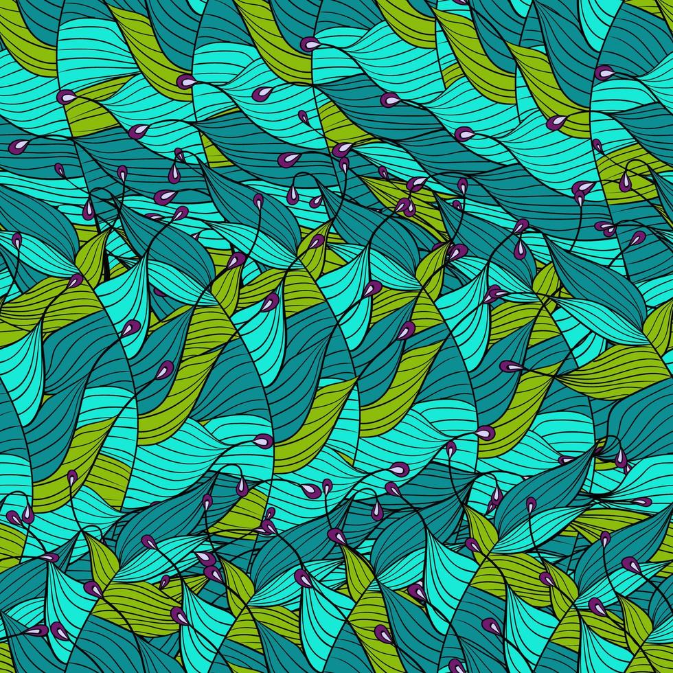 Nahtloser Musterhintergrund mit abstrakten Blättern und Blumen vektor