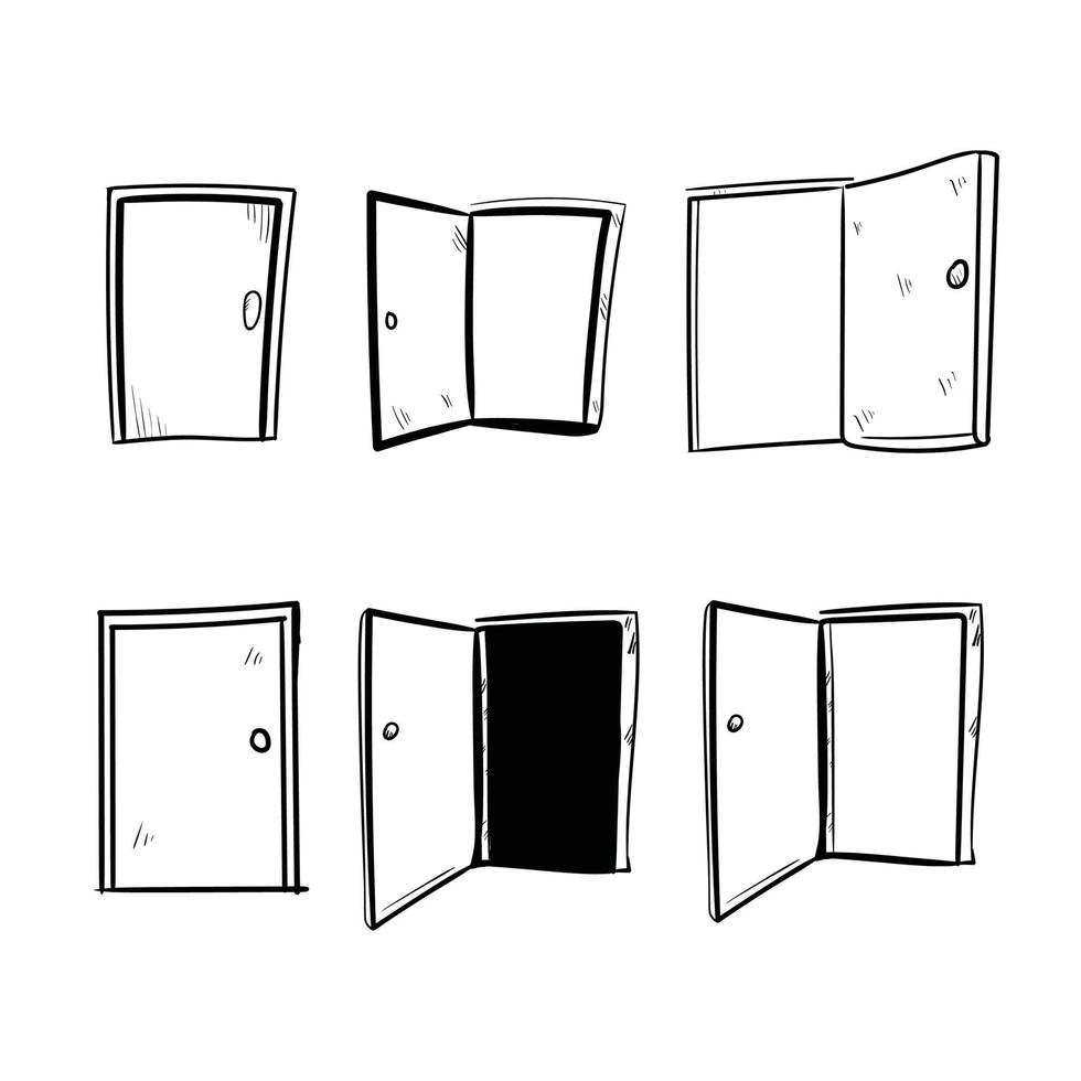 Tür-Kunst-Doodle-Set vektor
