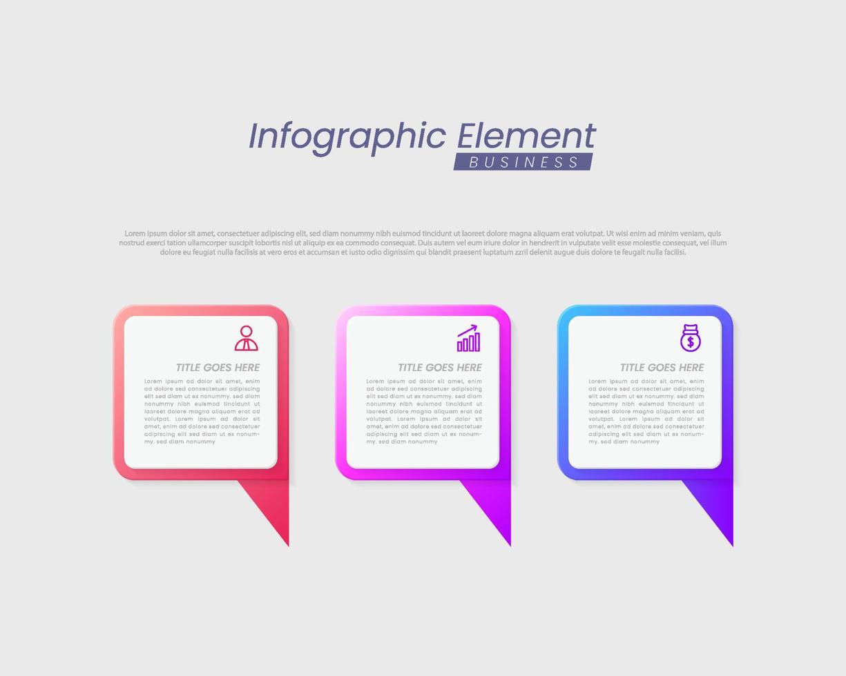 Vektor-Infografik-Designvorlage mit Optionen oder Schritten. kann für Prozessdiagramme, Präsentationen, Workflow-Layouts, Banner, Flussdiagramme und Infografiken verwendet werden. vektor