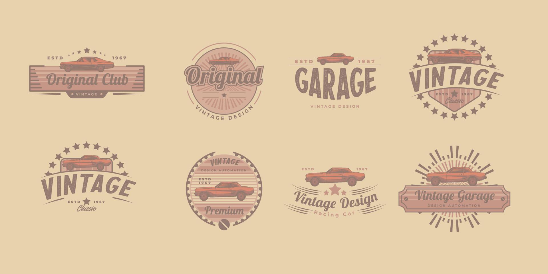 mega pack vintage transportskyltar samling för bilservice, bildelar, logotyp designmall vektor