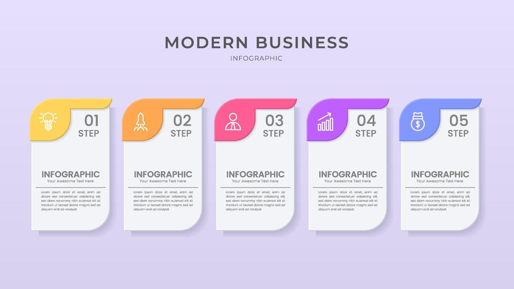 elegante infografik 3d-vektorvorlage mit schritten zum erfolg. Präsentation mit Symbolen für Linienelemente. geschäftskonzeptdesign kann für web-, broschüren-, diagramm-, diagramm- oder bannerlayout verwendet werden vektor