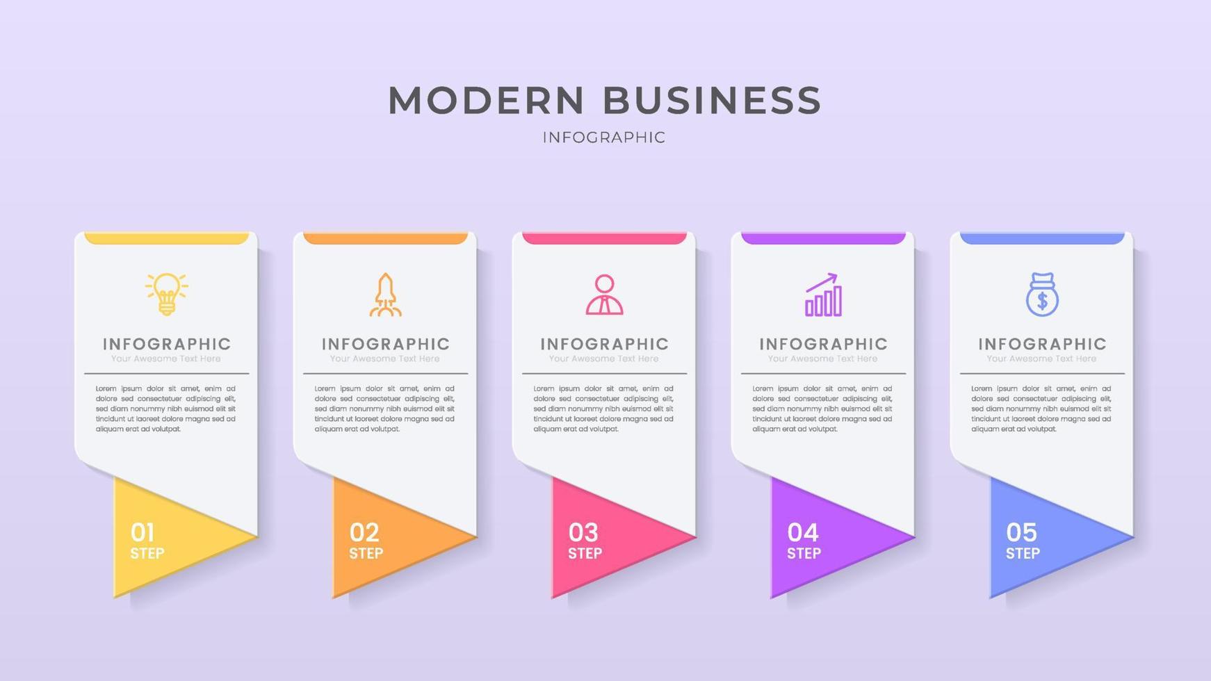 elegante infografik 3d-vektorvorlage mit schritten zum erfolg. Präsentation mit Symbolen für Linienelemente. geschäftskonzeptdesign kann für web-, broschüren-, diagramm-, diagramm- oder bannerlayout verwendet werden vektor